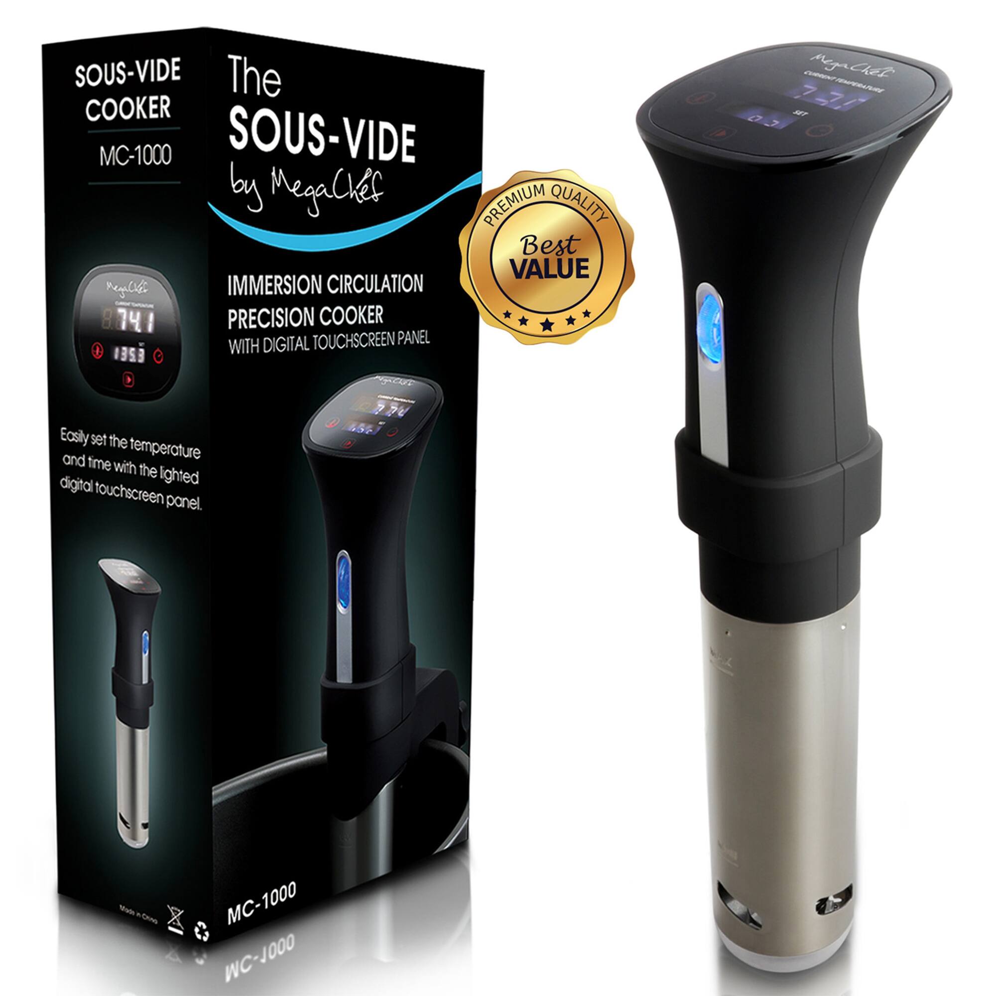 MegaChef Immersion Circulation Precision Sous-Vide Cooker With Digital Touchscreen Display